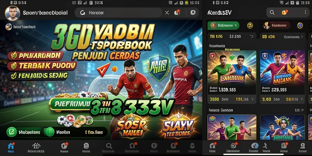 Screenshot gameplay <strong>333V</strong> dengan tampilan taruhan olahraga yang menarik.