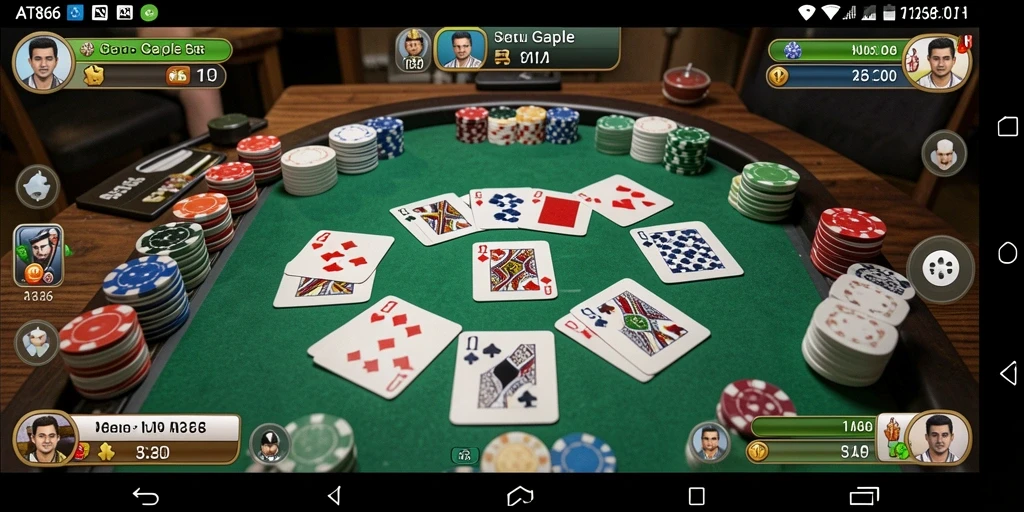 Gameplay seru Gaple di AT866 dengan interaksi pemain.
