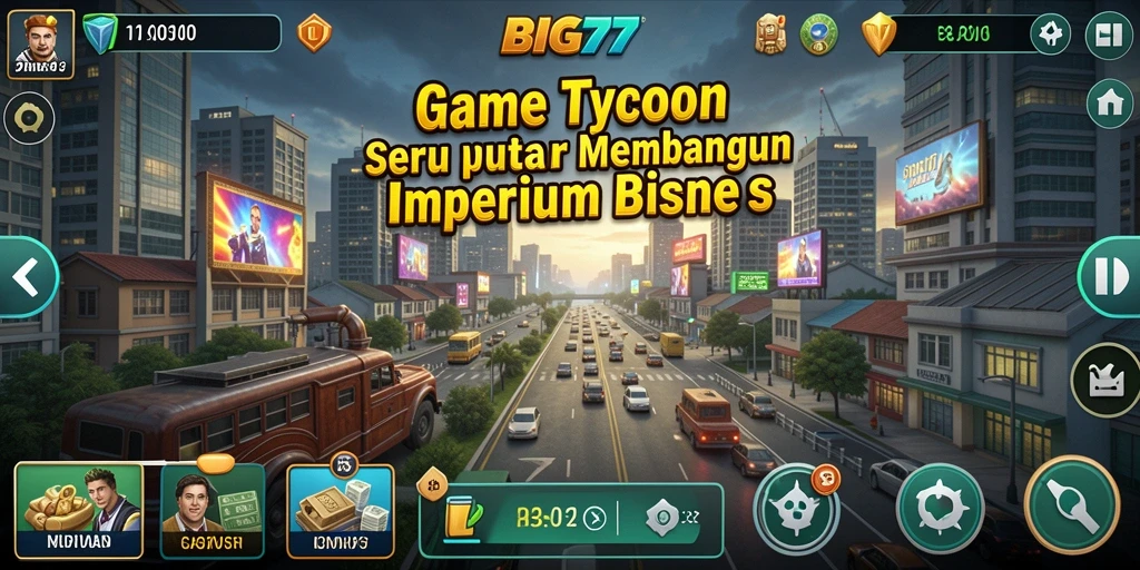 Screenshot gameplay BIG77 menunjukkan keseruan membangun bisnis.