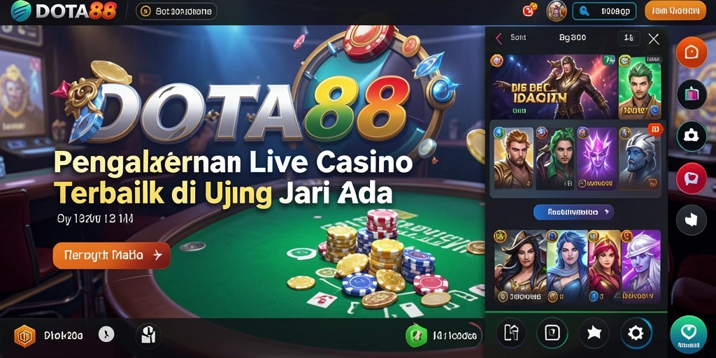 Tampilan utama gameplay Live Casino DOTA88 yang seru dan interaktif.