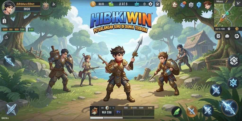 Tangkapan layar gameplay HIBIKIWIN dalam dunia terbuka yang menakjubkan.