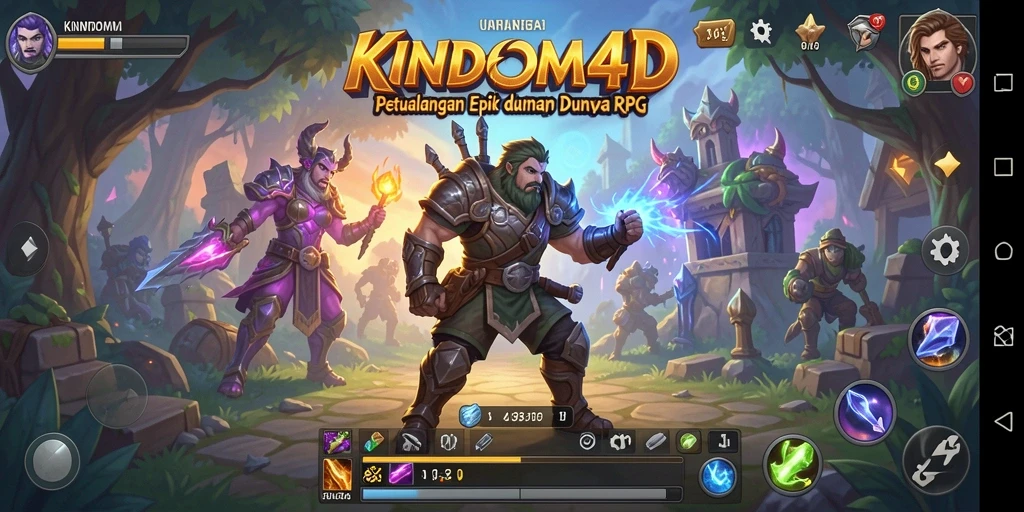 Gameplay menegangkan dan fitur RPG menarik di KINDOM4D.