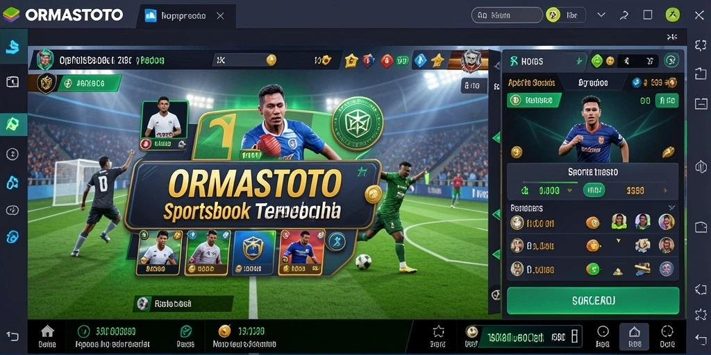 Screenshot permainan ORMASTOTO menampilkan antarmuka sportsbook yang menarik.