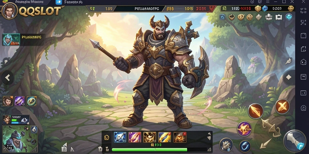Tampilan gameplay menarik dari QQSLOT dalam petualangan MMORPG.