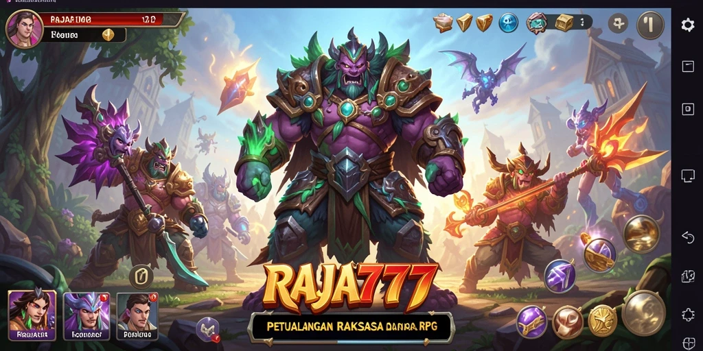 Screenshot RAJA777 menampilkan aksi pertempuran epik dalam gameplay RPG.