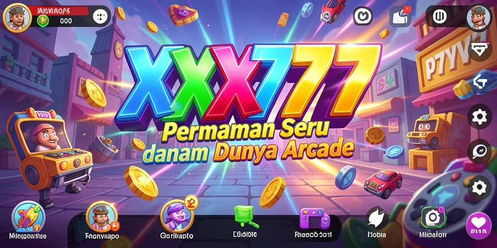 Screenshot utama XXX777 menampilkan gameplay penuh aksi di dalam dunia Arcade.